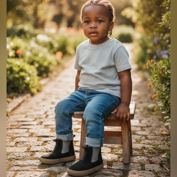 Cienta Other - Cienta Black Suede Pull-On Elastic Chelsea Boots EU 25 (US 8 Toddler)